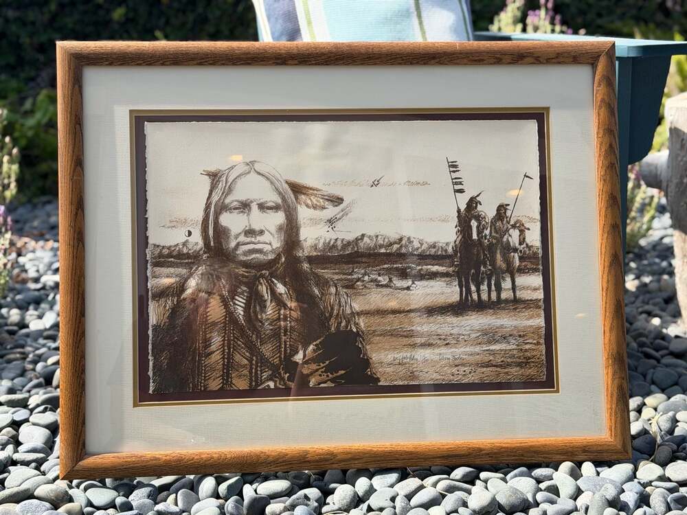 Larry Fodor Signed Native American Art Print Buffalo Riders 115/200